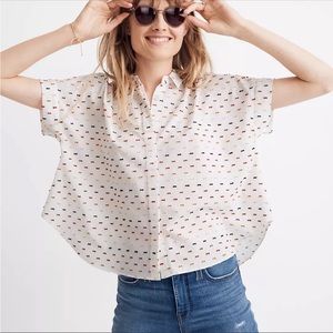 Madewell hilltop shirt rainbow clip dot size small